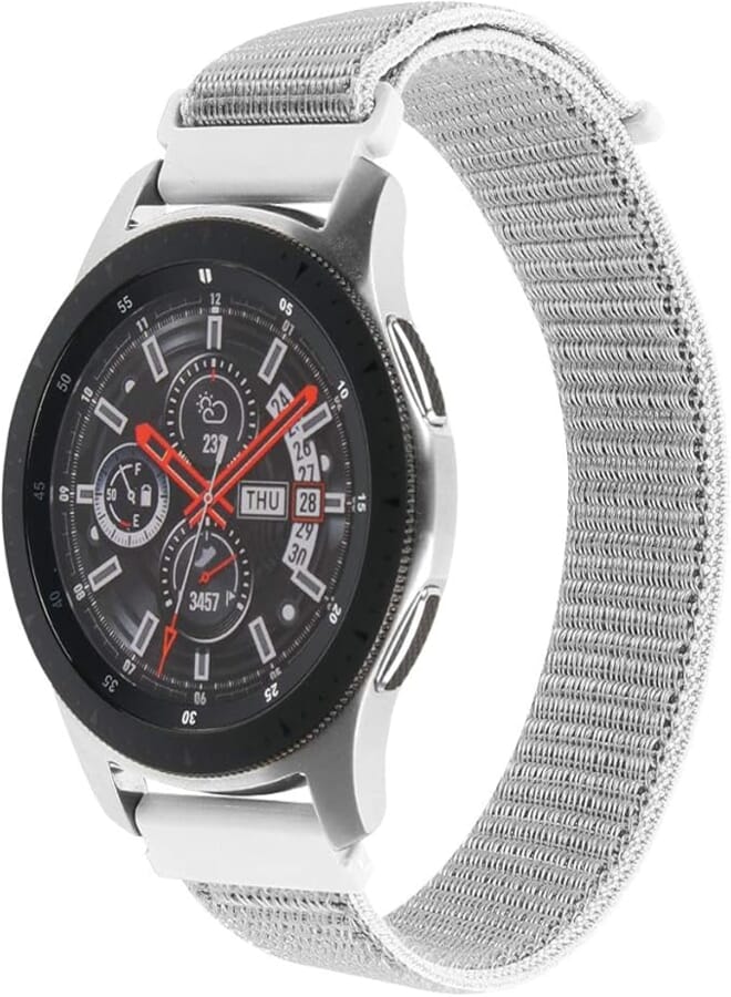Canvas Woven Nylon Sport Watchwrist Band and for Samsung Galaxy Watch 46mm - Seashell Grey
